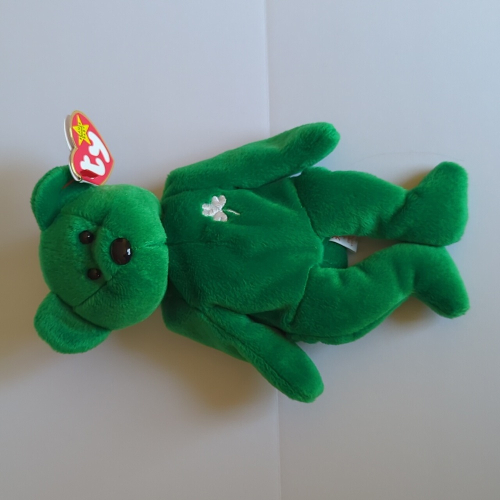 Ty Erin beanie baby Bear 1997 green plush